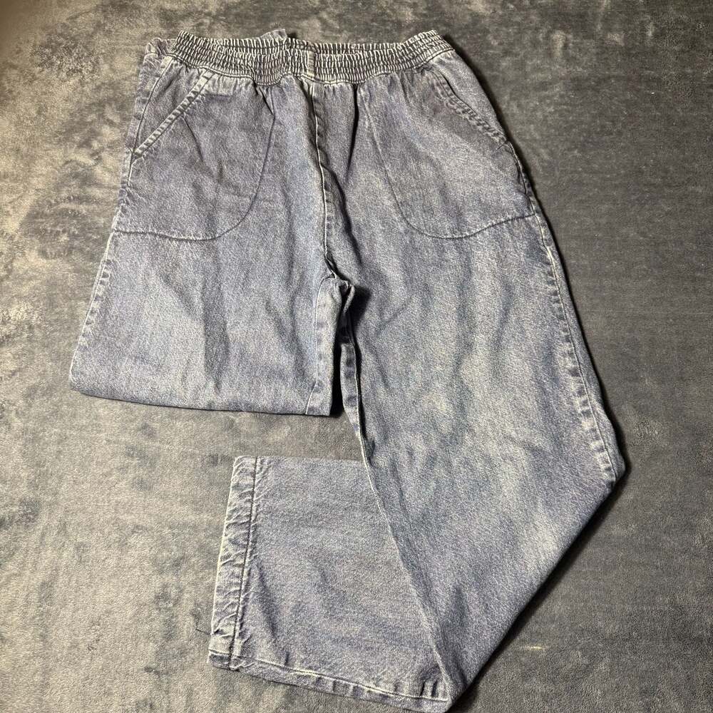 American Sweetheart Vintage Acid Wash Elastic Waist Denim Jogger Pants